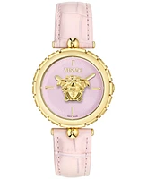 Versace Women's Swiss Medusa Heritage Pink Leather Strap Watch 38mm