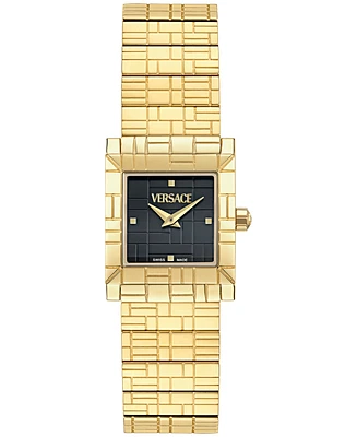 Versace Women's Swiss Mosaic Gold Ion Plated Stainless Steel Bracelet Watch 22mm