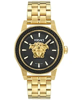 Versace Men's Swiss Gold Ion Plated Stainless Steel Bracelet Watch 43mm