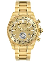 Versace Men's Swiss Chronograph Gold Ion Plated Stainless Steel Bracelet Watch 44mm