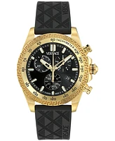 Versace Men's Swiss Chronograph Polyurethane Strap Watch 44mm