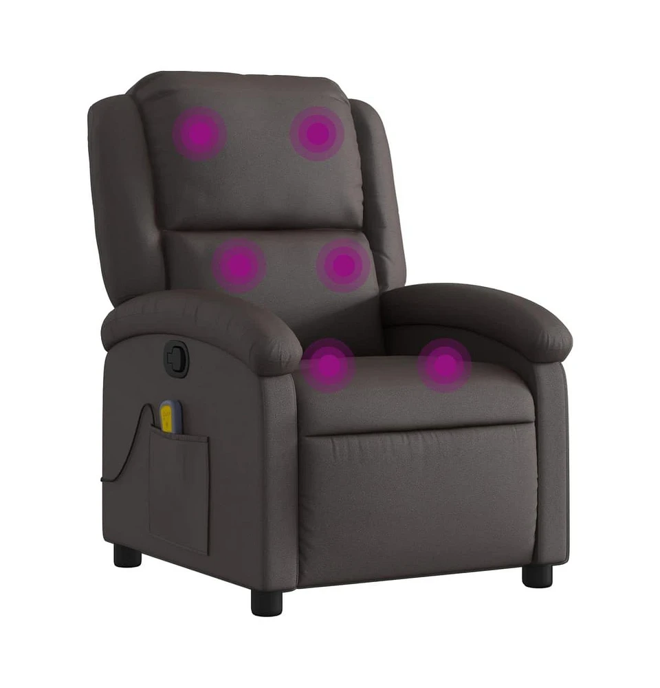 vidaXL Massage Recliner Chair for Living Room, Adjustable Recliner with 6-Point Vibration Massage, Home Theater Seating with Padded Seat Backrest, Dar