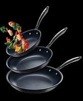 Guy Fieri Flavortown Hard-Anodized Laser Titanium Frypans, Set of 3