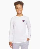 Champion Big Boys Long-Sleeve Signature Logo Graphic T-Shirt