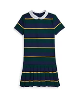 Polo Ralph Lauren Big Girls Striped Pleated Ponte Dress