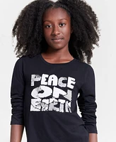 Epic Threads Girls Peace on Earth Long-Sleeve T-Shirt, Created for Macy's