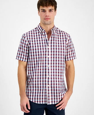 Club Room Men's Gin Regular-Fit Plaid Button-Down Shirt, Created for Macy's