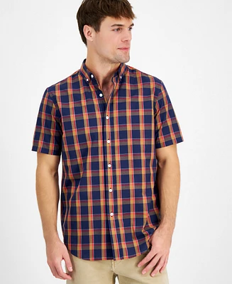 Club Room Men's Gin Regular-Fit Plaid Button-Down Shirt, Created for Macy's