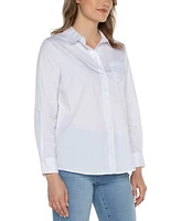 Liverpool Los Angeles Women's Point Collar Button-Front Shirt