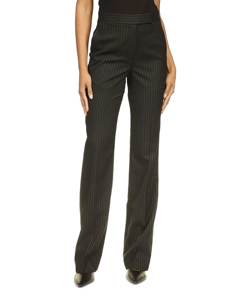 Michael Kors Women's Pinstriped Boot-Cut Trousers