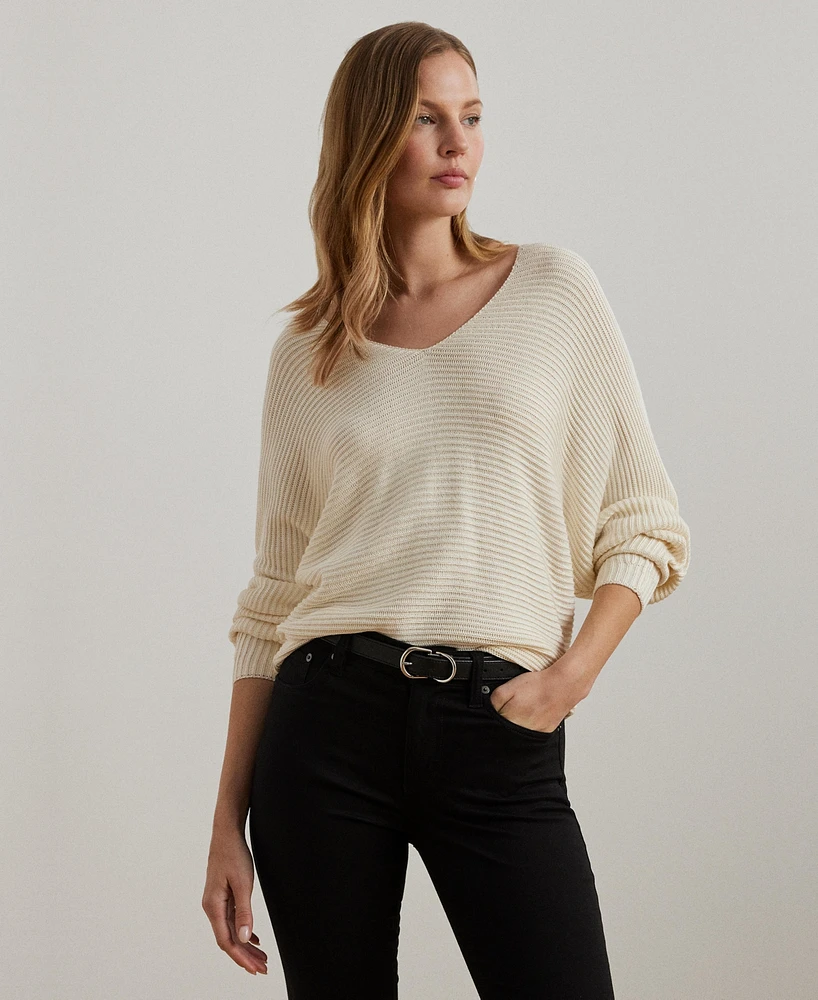 Lauren Ralph Women's Rib-Knit Dolman-Sleeve Sweater, Regular & Petite