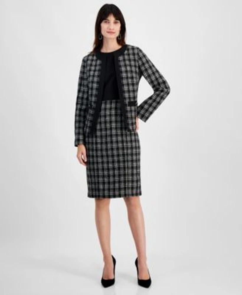 Kasper Tweed Jacket Tweed Skirt Sheath Dress