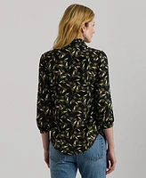 Lauren Ralph Women's Floral Georgette Blouson-Sleeve Shirt