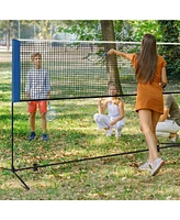 Skonyon 10/14 Feet Adjustable Badminton Net Stand with Portable Carry Bag-10 Feet