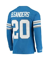 Mitchell & Ness Men's Barry Sanders Blue Detroit Lions 1993 Retired Player Name Number Long Sleeve T-shirt