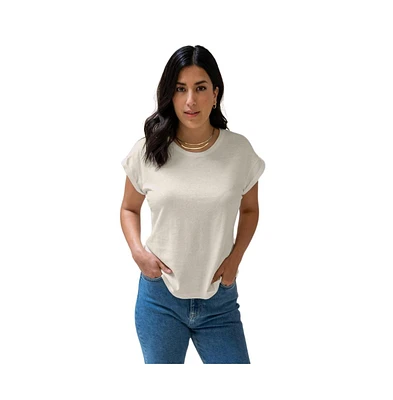 Poplinen Women's Jane Cuffed Hemp Tee