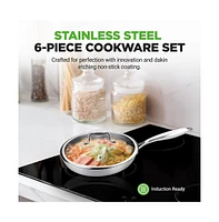 NutriChef Kitchenware Pots & Pans Set - Triply Stainless Steel Cookware, - (- Set