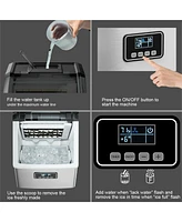 48 lbs Stainless Self-Clean Ice Maker with Lcd Display