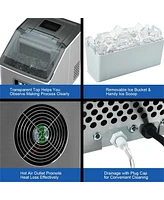 48 lbs Stainless Self-Clean Ice Maker with Lcd Display