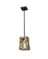 Moose Farmhouse Pendant Light Fixtures Rustic Wood Chandelier for Kitchen Island Dining Room