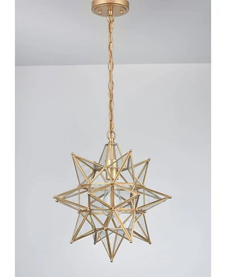 Moose Modern Moravian Star Pendant Light Boho Gold Hanging Light 16 Inch