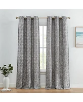 Hlc.me Avalon Jacquard Slub Texture - Privacy Curtains with Grommet Lightweight Window Curtain Panels