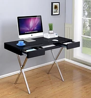 Kings Brand Furniture Contemporary Style Home & Office Desk, White/Chrome