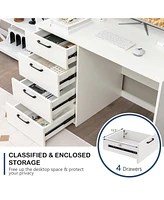 Sugift 43.5 Inch Computer Desk with 4 Large Drawers