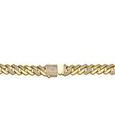 Rachel Glauber 14K Gold Plated Cubic Zirconia Miami Cuban Curb Link Bracelet