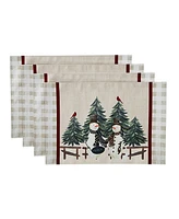 Avanti Country Snowman Polyester 4 Piece Placemat, 13" x 18''