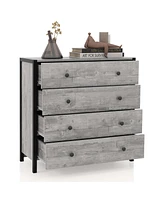 Costway 4-Drawer Dresser Modern Chest of Drawers Wooden Storage Dresser