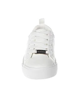 Bebe Little and Big Girls Low Top Glitter Piecing Logo Sneaker