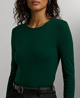 Lauren Ralph Women's Cotton-Blend Long-Sleeve Top