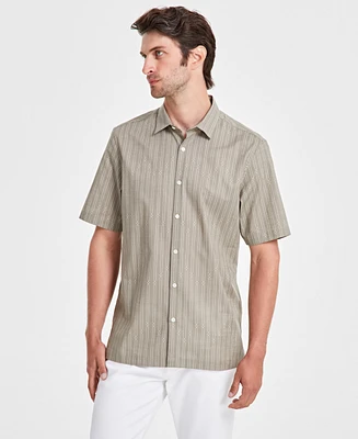 Alfani Men's Lobby Elevator Regular-Fit Stripe Button-Down Shirt, Created for Macy's