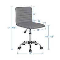 Yaheetech Pu Leather Low Back Swivel Armless Office Chair