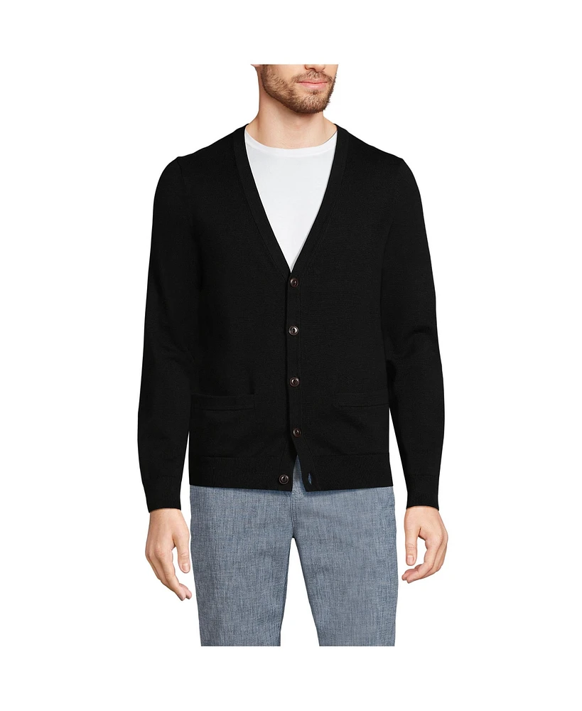 Lands' End Big & Tall Fine Gauge Cotton Cardigan