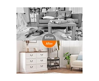 gaomon 6 Drawer Double Dresser,Modern Farmhouse Chest of Drawers for Bedroom, Wide Accent Dressers Organizer Wood Storage Cabinet Rustic Tall Dresser