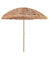 Skonyon 8 Feet Patio Thatched Tiki Umbrella Hawaiian Hula Beach Umbrella