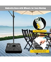 Skonyon 260 lbs Offset Patio Umbrella Base with Wheels Sand Water Filled