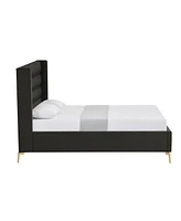 Inspired Home Kavion Velvet Platform Bed King