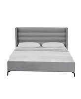 Inspired Home Kavion Velvet Platform Bed King