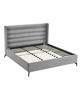 Inspired Home Kavion Velvet Platform Bed King