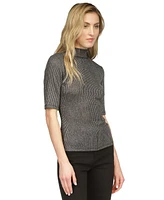 Michael Kors Women's Metallic Funnel-Neck Top