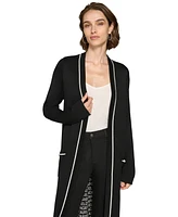 Karl Lagerfeld Paris Women's Logo Duster Cardigan Sweater