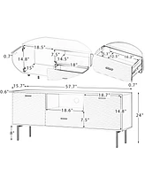 Hulala Home Vittore Modern Tv Stand for TVs up to 65" with Metal Legs