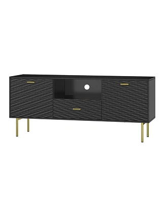 Hulala Home Vittore Modern Tv Stand for TVs up to 65" with Metal Legs