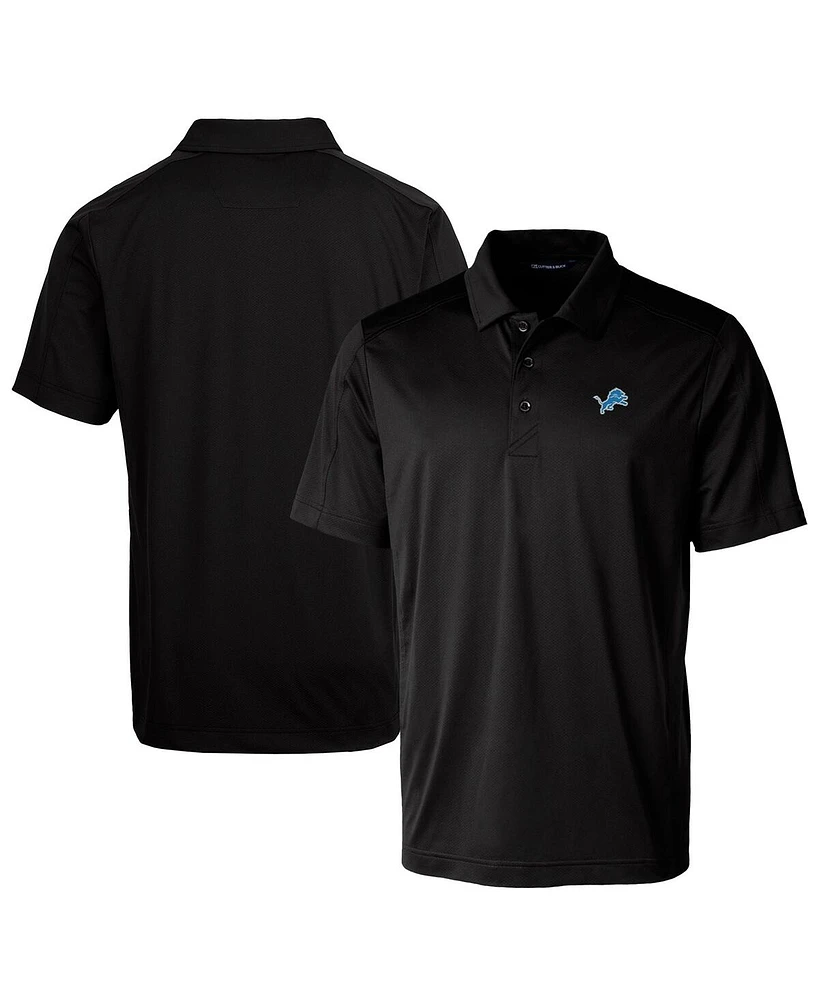 Cutter & Buck Men's Black Detroit Lions Prospect Textured Stretch Polo