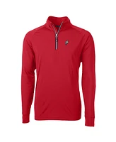 Cutter & Buck Men's Scarlet Ohio State Buckeyes Adapt Eco Knit Stretch Quarter-Zip Pullover Top