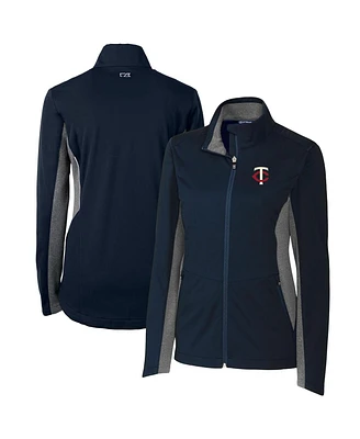 Cutter & Buck Women's Navy Minnesota Twins Navigate Softshell Full-Zip Jacket