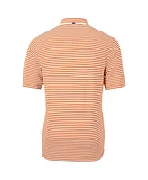 Cutter & Buck Men's Orange Oregon State Beavers Throwback Logo Virtue Eco Pique Stripe Polo